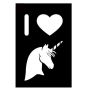 Glittertattoo Schablone I Love Unicorn (5er Pack)