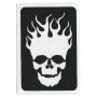 Glittertattoo Sjabloon Totenkopf Flamme (5er Pack)