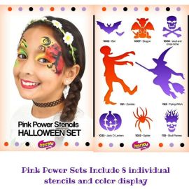 HALLOWEEN PINK POWER STENCIL SET