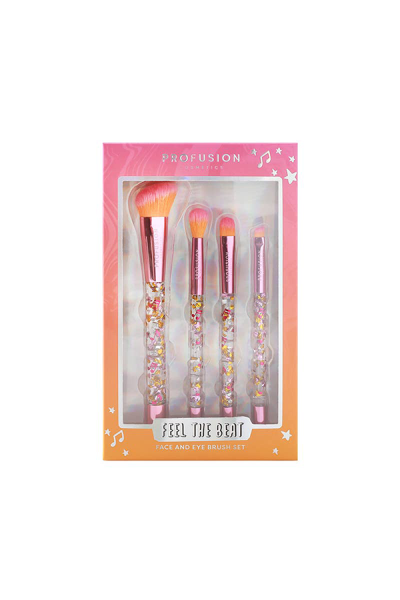 It's A Vibe | Feel the Beat 4 Pc Face & Eye Brush Set