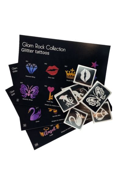 Glam Rock Schablone Glitter Tattoo Set