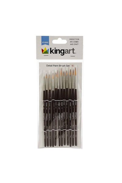 KINGART Feine Detailpinsel, 12er Set