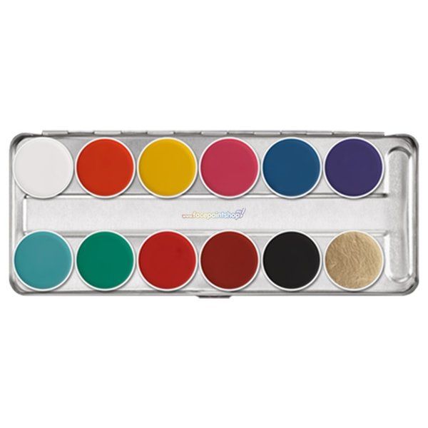 Kryolan Aquacolor FP Palette 12 Farben