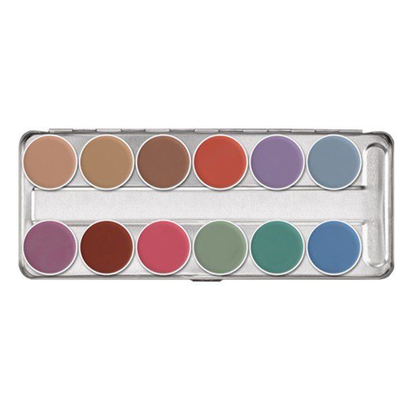 Kryolan Aquacolor P Palette 12 Farben