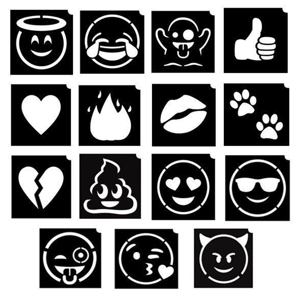 Glimmer Emoji Set mit Poster