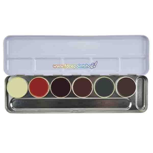 Kryolan Gummimaske Fett S Palette 6 Farben