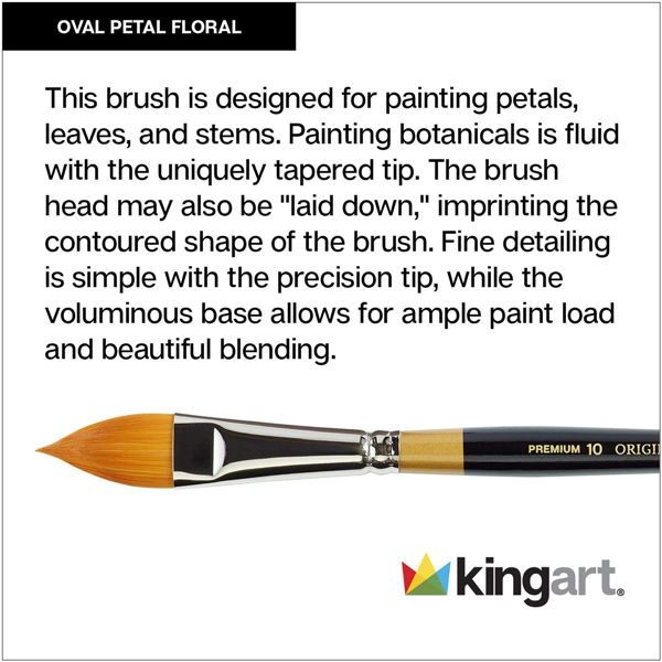 Kingart Golden Taklon Pinsel Oval Floral Petal 6