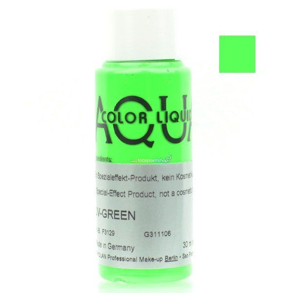 Kryolan Aquacolor Flüssigkeit Uv Farbe Grün 30ml