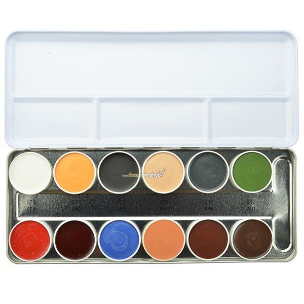 Kryolan Gummimaske Fett Palette 12 Farben ( B Palette)