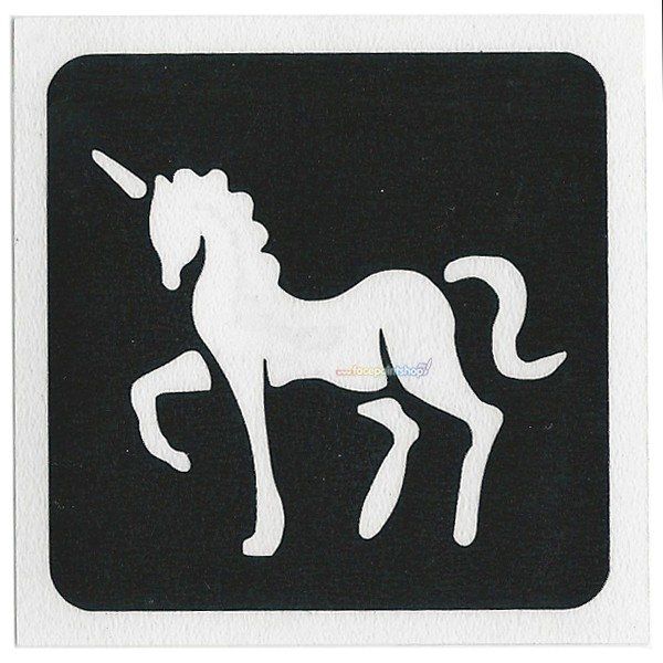 Glittertattoo Schablone Einhorn (5er Pack)