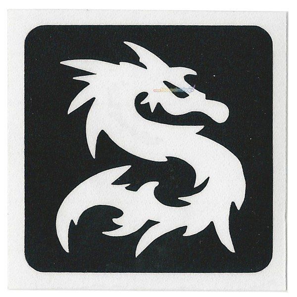 Glittertattoo Schablone Drache (5er Pack)