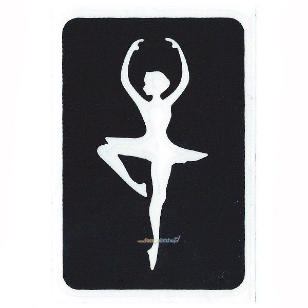 Glittertattoo Schablone Ballerina (5er Pack)