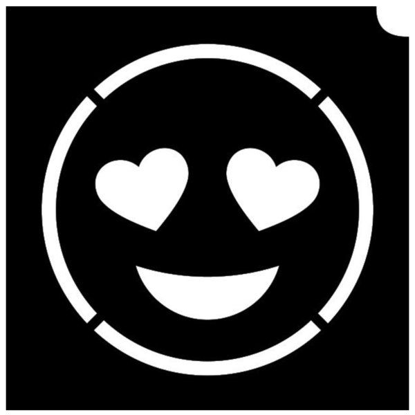 Glittertattoo Sjabloon Emoji Lovestruck (5er Pack)