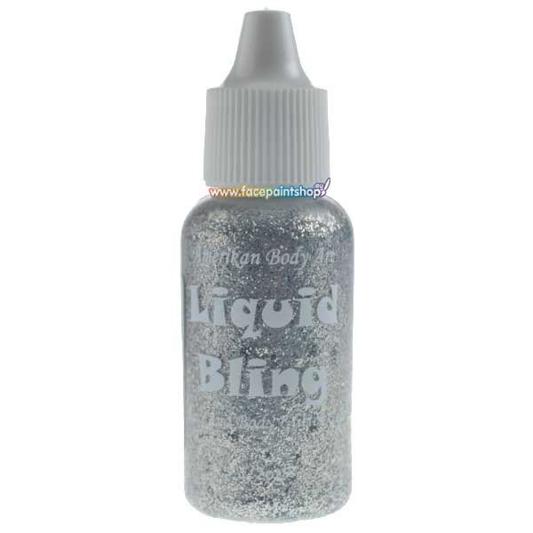 Amerikan Body Art Flüssigkeit Bling Chrom Silber 15ml