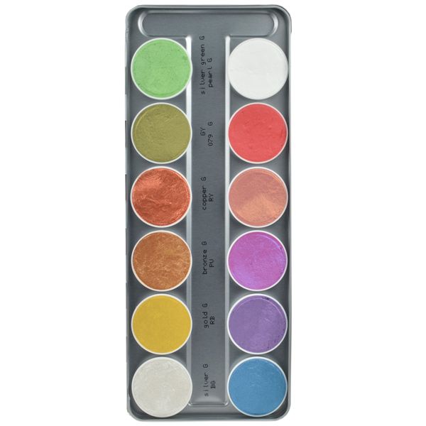 Kryolan aquacolor interferenz palet 12 Farben Spezial Füllung