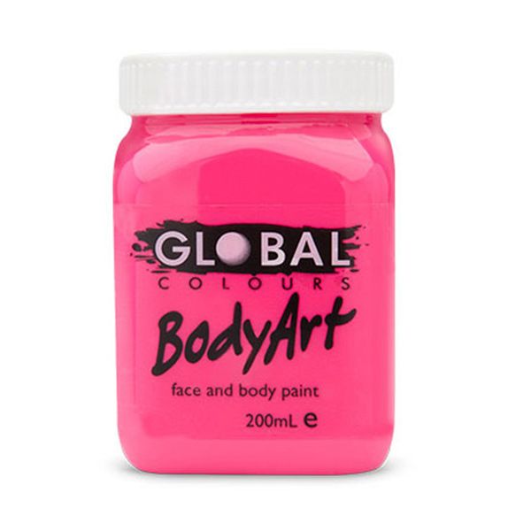 Global Face & BodyArt Flüssigfarbe UV Pink 200ml