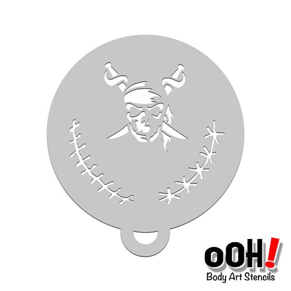 oOh Body Art Piraten-Totenkopf-Flip-Schablone C28