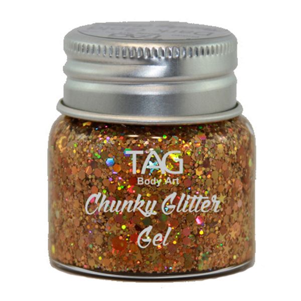 Tag Chunky Glitter Gel Dunkelgold