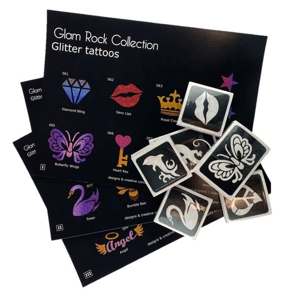 Glam Rock Schablone Glitter Tattoo Set