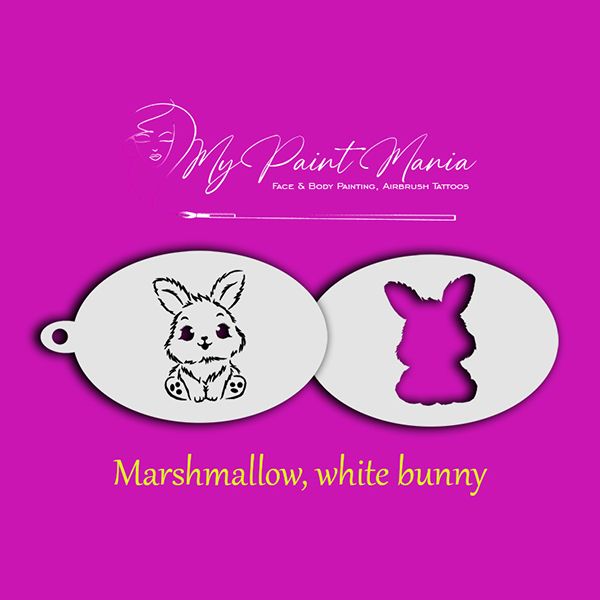 Facepainting Stencil White Bunny