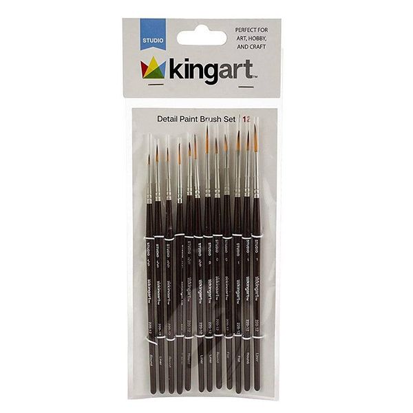 KINGART Feine Detailpinsel, 12er Set