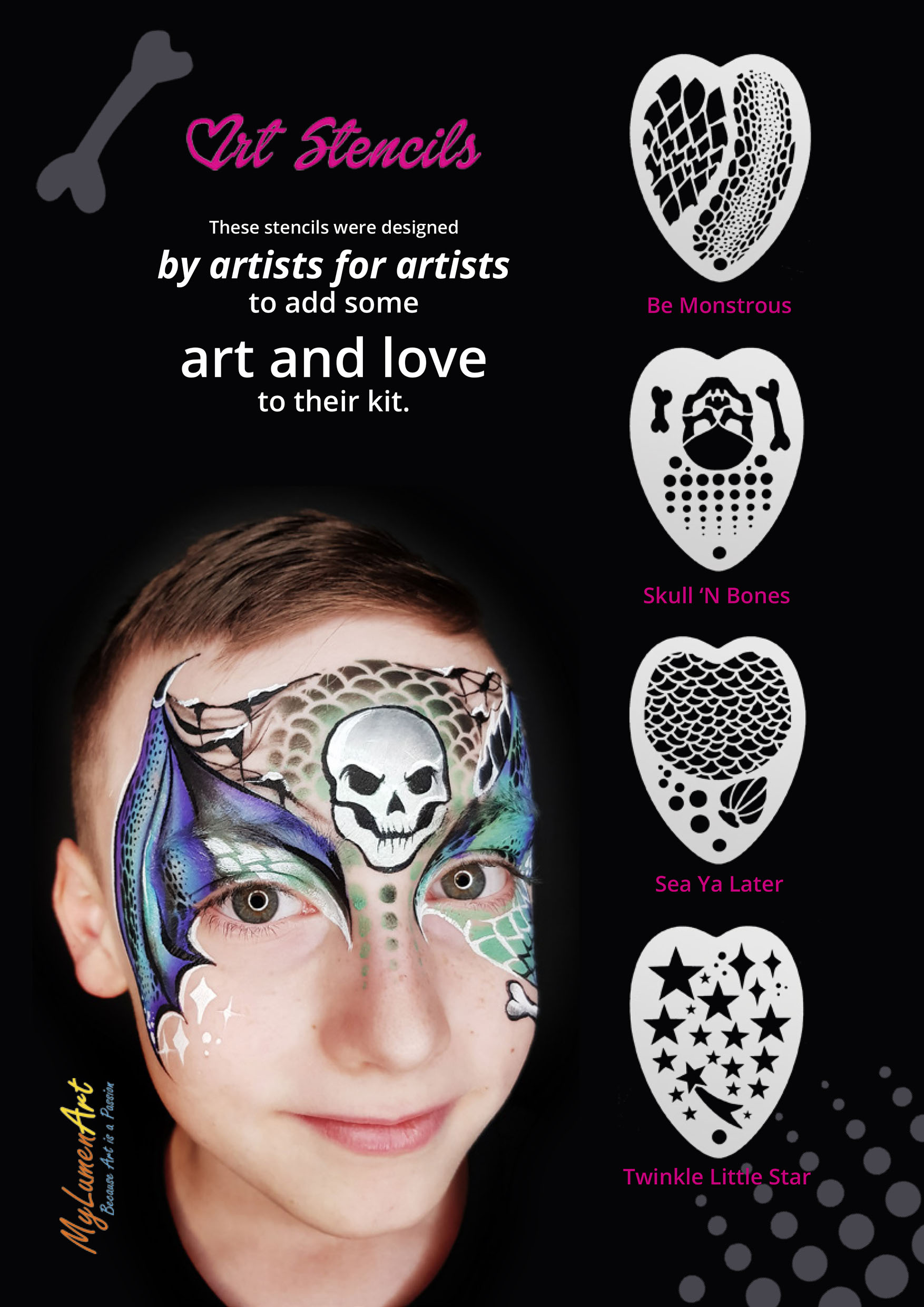 New ! Art Facepaint Stencils